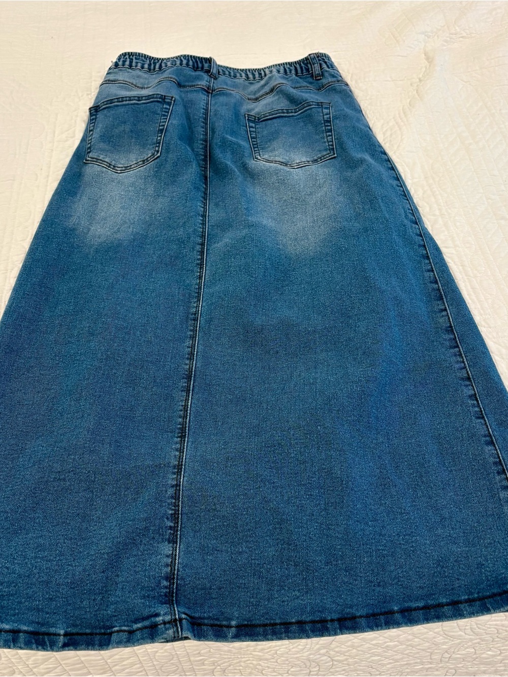 Amazon Blue Denim A-Line Maxi Skirt